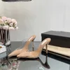 Sandals Slippers Summer Wedding Pointed Fairy Style Designer Designer Cheels 10.5cm Shoes 35-42