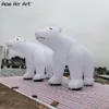 5m Long White Inflatable Polar Bear Animal Model Replica for Advertising Outdoor Events Decoration