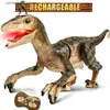 電気/RC動物キッズRC恐竜ラプター2.4gリモートコントロールVelociraptor Toy Electric Walking Dragon Toys for Children RC Animal Christmas Gifts Q231114