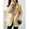 Women's Suits UNXX Shoulder Pad Design Korean Suit Jacket Single Button Solid Loose Casual Blazer Office Lady Notched Collar Jackets