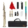 Saxophone Soprano, saxophone droit, coque d'ormeau, clés, instruments en boîte en tissu