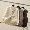 Damesvesten Herfst Winter Vest Jas Streetwear Faux Lamswol Voor Vrouwen Uitloper Pluche Vest Kort Type Effen