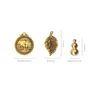 Figurines décoratives Fengshui chinois, porte-clés en cuivre pur, gagner de l'argent pendant la nuit, feuille d'arachide, pièce de monnaie, gourde, voiture du zodiaque