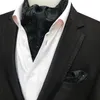 Laços de luxo homens seda ascot gravata conjunto homem cravat lenço define floral paisley bolso quadrado gravata para festa de casamento