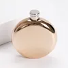 Hip Flasks Portable Stainless Steel Flask 5-ounce Circular Gold Wine Bottle Electroplating Drinker Alcohol Outdoor Drinkware