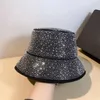 Berets 2023 Hats For Women Fashion Rhinestone Bucket Hat Designer Network Celebrity Fisherman's Black Panama Cap Spring Summer