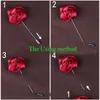 Ghirlande di fiori decorativi Matrimonio Boutonniere Macchia floreale Fiore di seta rosa 16 colori disponibili Sposo Groomsman Uomo Spilla Spilla Cor S Dh1Ko