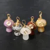 Colares pendentes pingentes de pedra natural Mushroom Formulário Chakra Cristal Agenera Tricote de arame de cobre para decoração de colar de jóias