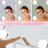 Miroirs compacts Miroir de maquillage de courtoisie avec lumières Éclairage 3 couleurs Miroir de maquillage rond éclairé avec LED pour dressing chambre à coucher table 231113