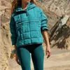 Women Down Parkas swobodna jesień zima na pikowana kurtka pullover vintage solidny kolor przycisk z kapturem z kapturem kieszonkowy sportowy styl 231114