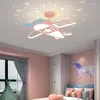 Chandeliers Chandelier Light Simple Modern LED Creative Personality Children'sBedroom Boy Aircraft Blue Pink Color Star Effect Drop De