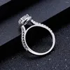 Cluster-Ringe Edelsteinballett 925 Sterling Silber Ring 1,0 ct runder Moissanit mit Seitensteinen 6,5 mm EF-Farbe für Frauen Verlobungsschmuck