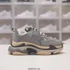 Buty Triple S Gumowe starzy mężczyźni Casual Sneaker Runner Blue Ice Grey Trainer Lime Metallic Sier Pastel O Green Dad But Projektant mody Chaussures Rozmiar 35-44 OD2D