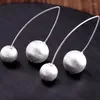 Dangle Earrings BOCAI Real S925 Silver Jewelry Fashionable And Generous Women's Brushed Ball