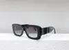 Black Grey Rectangle Sunglasses for Women Leather Temple Sunnies Shades Designer Sunglasses UV400 Eyewear with Box