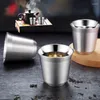 Mugs 86/163ML Double Wall Stainless Steel Coffee Mug Portable Cup Travel Tumbler Espresso Jug Milk Tea Cups Office Water