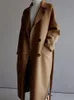 Mélanges de laine pour femmes veste en laine Beige femmes automne hiver décontracté revers longs manteaux femme élégant Vintage mode coréenne lâche surdimensionné pardessus 231114