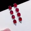 Stud -oorbellen KjjeAxcmy Fine Jewelry Natural Ruby 925 Sterling Silver Women Gemstone Ear Studs Support Test Trendy Selling