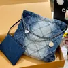Женская синяя джинсовая ковбоя 22 сумки для покупок маленькие средние выдержанные серебряные монеты металлическая аппаратная оборудование мателазной цепь сумки с кошельком 30 см/35см