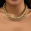 Collana girocollo punk per donna 2024 moda twist grosso alluminio catena collo spesso regali gioielli hip-hop per feste