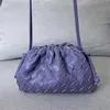 Pouch Venetasbottegas 2023 Handtas Geplooid Geweven Cloud Bag Leer Eén Schouder Cross Body Magnetische Knop Knoedel Broodje Meisje