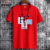 Herren T-Shirts JFUNCY 2023 Sommer Männer T-Shirt Kurzarm Baumwolle T-Shirt Mode Brief Drucken Plus Größe 6XL Mann Lose T-Shirts Männliches T-Shirt Top 230414