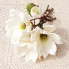 Fleurs décoratives de luxe Real Touch Magnolia Artificielle maison Table décor Fleur Artificielle décoration de fête de mariage mariée florale