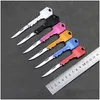 Keychains Lanyards Self Defense Designer Knife Keychain Mini Pocket Knives Stainless Folding Key Chain Outdoor Cam Hunting Tactica Dhfmx