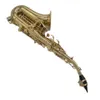 KSS-1000 Curved Soprano Saxophone Gold Lacquer B Flat Sax med alla tillbehör Fast frakt Musikinstrument