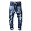 Jeans pour hommes Jeans déchirés pour hommes Marque de luxe Hommes Jeans skinny Bleu clair Trous Jeans longs Qualité Homme Stretch Slim Jeans Mode Jeans 28-38 230414