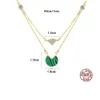 Ins Necklace a pendente S925 Silver Malachite Zircone Collana a doppia strato Women European European Plodato 18K Gold Collar Chain Wedding Fette di matrimonio Gioielli Regalo per San Valentino Gioielli SPC