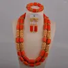 Necklace Earrings Set 24 Inches White African Nigerian Wedding Coral Beads Jewelry