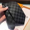 Corbatas para el cuello Corbata de lujo para hombre Damier Acolchado a cuadros Diseñador Corbata Seda Negro Azul Blanco 83k5 #