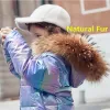 5-14 anni moda bambini piumino invernale per bambini abbigliamento ragazza argento oro ragazzi cappotto con cappuccio outwear parka tute da neve cappotti T200915