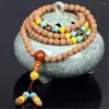 Strand Fashion 8mm 5 petali Buddista Rudraksha 108 Perline Bracciale/Collana Terzo Occhio DZI Osso di bovino Tripletta Preghiera Mala Regalo Dropship