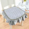 Pillow Minimalist Style Solid Color Velvet Sitting Pads Universal Dining Chair Non-slip Mat Thickened Office Sedentary Stool