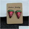 Stud Fashion Jewelry Cute Cartoon Fruits Studs Rose Watermelon Cherry örhängen för kvinnor och flickor Kreativa konstväxter släpper DHGARDEN DH4SA