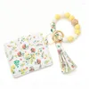 Portefeuilles Silicone Porte-clés Pour Clés Gland Mode Gros Bracelet Porte-clés Femmes Perles Multicolores PU Sac