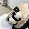 Bérets chapeau femme Panama quatre saisons pêcheur grand rond pare-soleil dessin animé Panda belle casquette seau décontractée H04