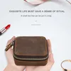 Pochettes à bijoux, sac de rangement Portable en cuir véritable, étui de voyage pour montre pour hommes et femmes, ornement unisexe