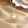 여성, 가벼운 및 틈새 목걸이, 고급 디자인 감각, Suower Pendant Jewelry로 약간 상감되는 진주 목걸이, 고급 디자인,