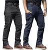 Men's Pants Tactical Jean Homme Denim Baggy Male Army Jeans Fashion Motorcycle Trousers Casual Biker Cargo