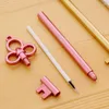 Creative Retro Golden Key Shape Gel Pen Metal Texture Black Signature Student Stationery Water Office Supplies Gift