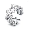 Anneaux de cluster 755JMZFSILVER Argent 925 Tendance de la mode réglable rétro créatif conte de fées pain d'épice homme maison anneau pour les femmes de mariage