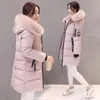 Womens Down Parkas Winter Women Parka Coats Long Cotton Casual Päls Huvjackor Tjock varm Slimfit Jacket Kvinnlig överrockkläder 231114