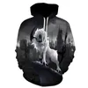 Erkek Hoodies Sweatshirts Sıcak Satış İlkbahar ve Yaz Erkekler ve Kadınlar 3D Baskı Hoodie Vahşi Kurt Kafa Anime Desen Moda Sweater Hoodie Tam Boyut ZLN231114