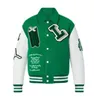 Herrenjacken Modemarke Herren Damen Jacke L Vintage Lose Langarm Grün Baseball Herren Hip Hop Herbst Varsity Lässige warme Bomberkleidung