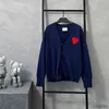 Amis Amisweater Paris Cardigan Suéter Hombres Mujeres Jersey Am i France Diseñador Bordado Corazón Amor Coeur Sudor Punto Jumper Sudaderas Amiparis JLRF