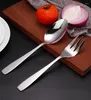 Dijksets Sets Silver Salad Lepel Fork 2 stks 304 roestvrijstalen bestek Serveer servies Set vaste kleur uniek keukengerei keuken