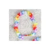 Couronnes de fleurs décoratives Hawaiian Rainbow Flower Leis Artificielle Beach Garland Collier Luau Party Gay Pride 40 pouces Mti Couleur Dhyk7